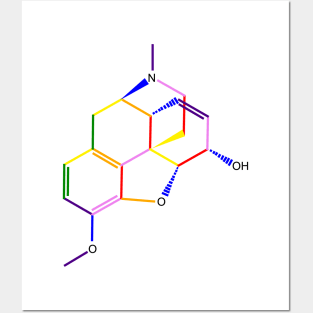 Codeine Molecule Rainbow Chemistry Posters and Art